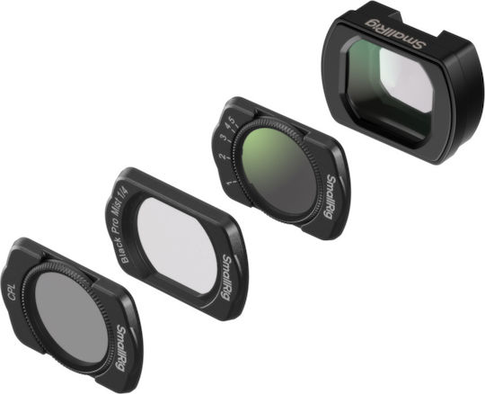 Smallrig 5834 Set Für Action-Kamera-Filter Dji Osmo Pocket 4 3 Vnd Cpl Schwarzer Nebel & Weitwinkelobjektiv