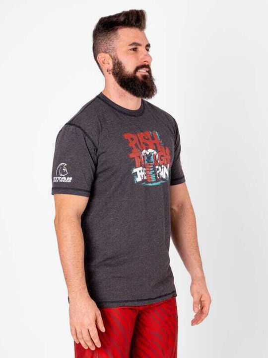 Titan Box Wear Мъжка Къс Ръкав Блуза За Бокс Сива