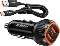 Moxom Mx-vc02 Handy-Autoladegerät 2x USB-A 2.4A Kabel Micro-USB Schwarz
