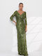 Summer Maxi Evening Shirt Dress Khaki
