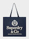 Damen Stoff Tote Handtasche Marineblau
