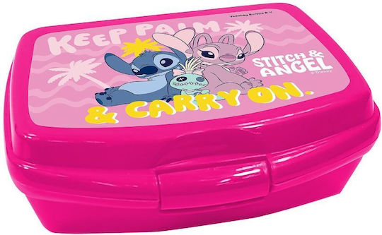 HOMie Plastic Kids' Food Container Stitch Pink 16.5 x 12.5 x 6cm