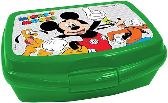 HOMie Plastic Kids Food Container Mickey Green 16.5 x 12.5 x 6cm
