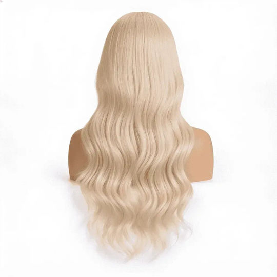 Wig with Natural Hair in Light Blonde Colour 72cm