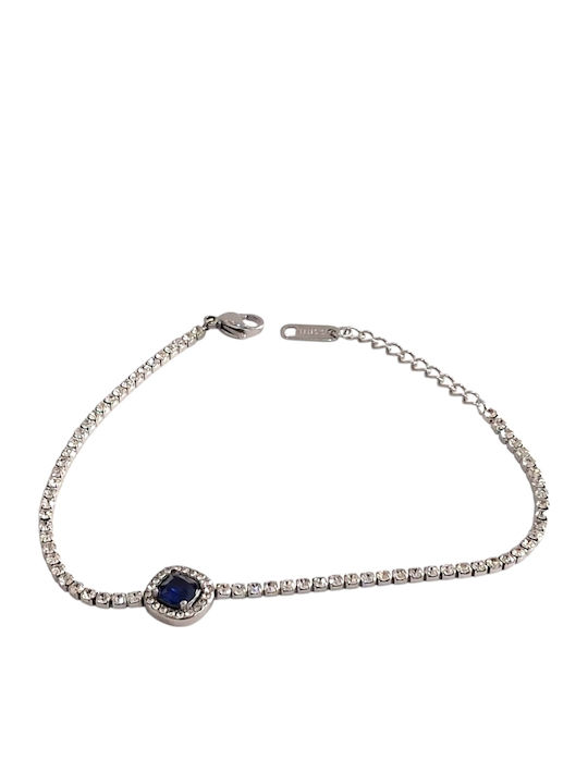 Kalliopi Silver Γυναικείο Βραχιόλι Ριβιέρα από Ατσάλι 23cm