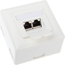 Inline Surface Mount Socket 2x Rj45 Cat.6 Horizontal White 75602j Inline Surface Mount Socket 2x Rj45 Cat.6 Horizontal White 75602j