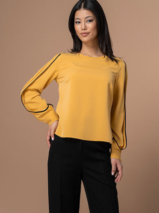 Hermosa Bryana Bluza Damă Mânecă Lungă Drapată ...