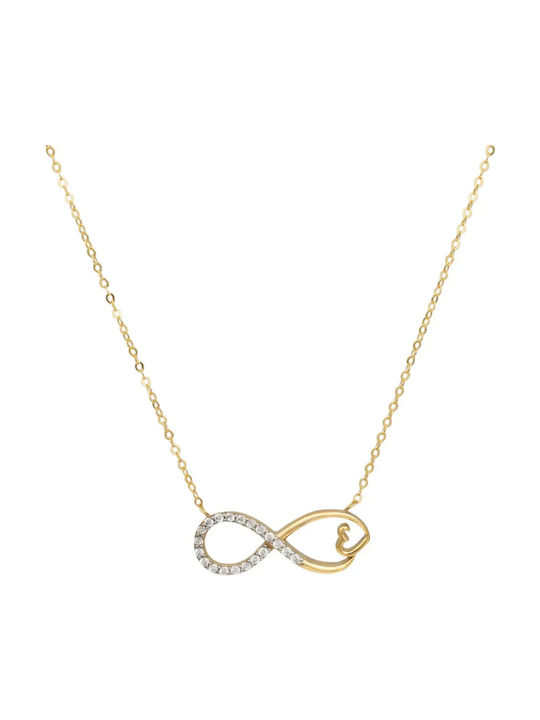 Halskette Unendlichkeit aus 9K Gold mit Zirkon