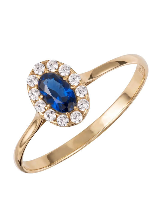 Women's Ring with Zircon from 9K Gold