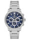 Men's Watch 44mm Battery with Stainless Steel Bracelet Silver/Blue