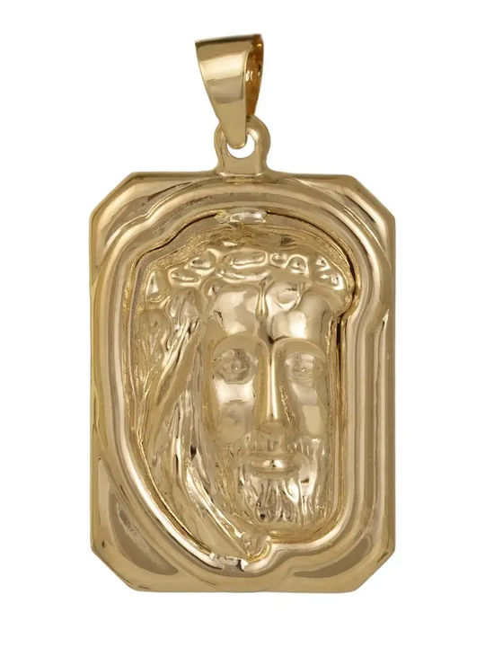 Kinder Amulett mit Kette mit Jesus Christus aus 9K Gold 056659