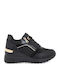 Women's Black Glitter Gold Sneakers