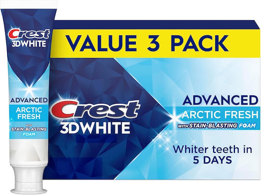 Crest 3D White Advanced Arctic Fresh Toothpaste for Whitening, Cavities & Plaque 3x93ml93gr