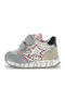 Kids Sneakers Anatomic With Hoop & Loop Closure Grey
