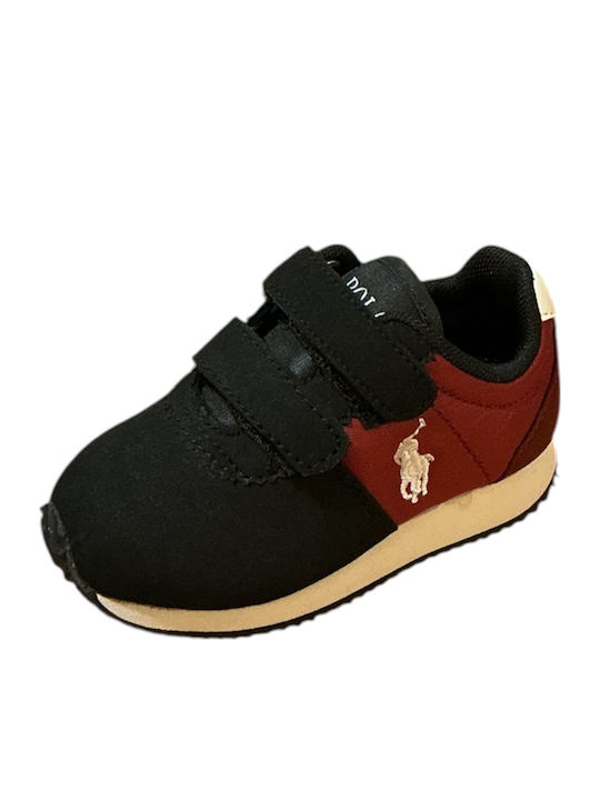 Polo Kids Sneakers with Hoop & Loop Closure Black