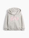 Fleece Kinder-Sweatshirt Strickjacke mit Kapuze Grau