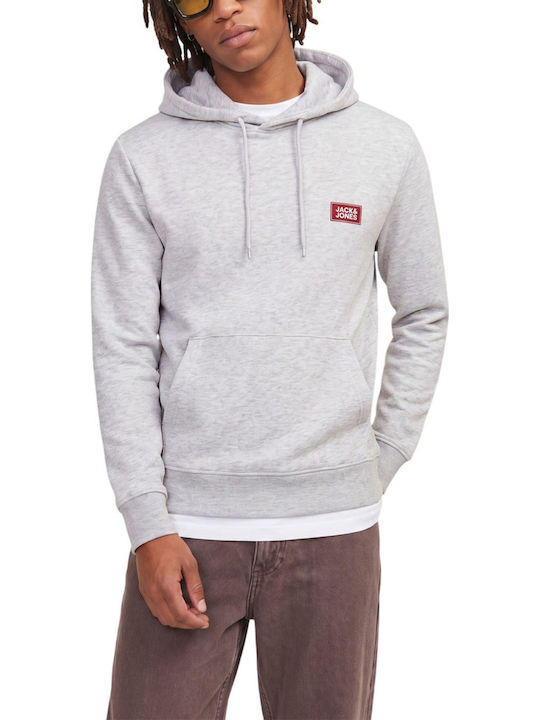 Jack & Jones Φούτερ με Κουκούλα White Melange