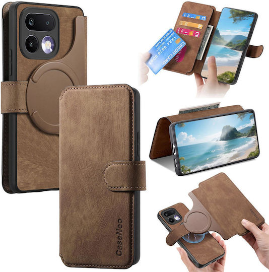 Caseneo Realme 16 Pro Plus 5g Θήκη Retro Leather Πορτοφόλι Brown