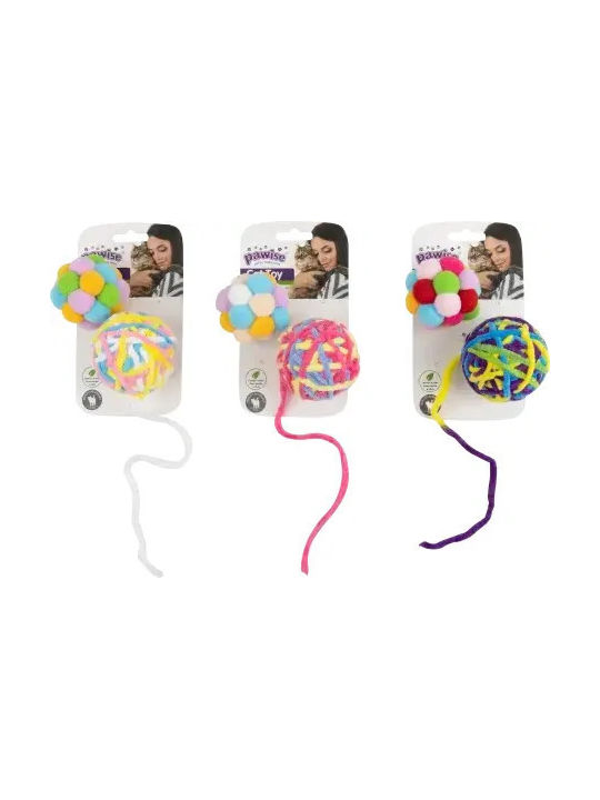 Pawise Globuri Colorate Set 2 Globuri Multicolore Cu Catnip Clopoțel Jucării Pentru Pisici 3,5 Cm