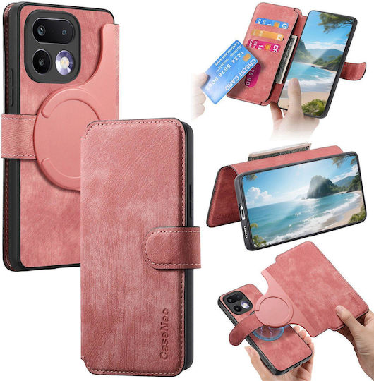 Caseneo Realme 16 Pro 5g Калъф Retro Leather Портмоне Розов