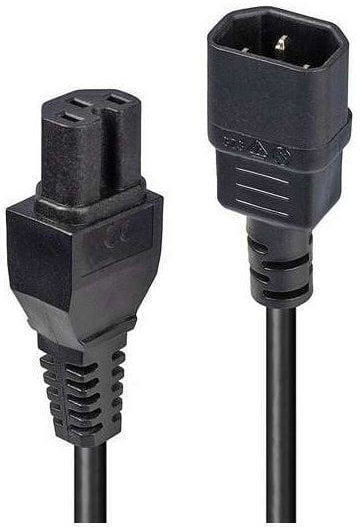 Lindy IEC C14 - IEC C15 Cable 3m Μαύρο