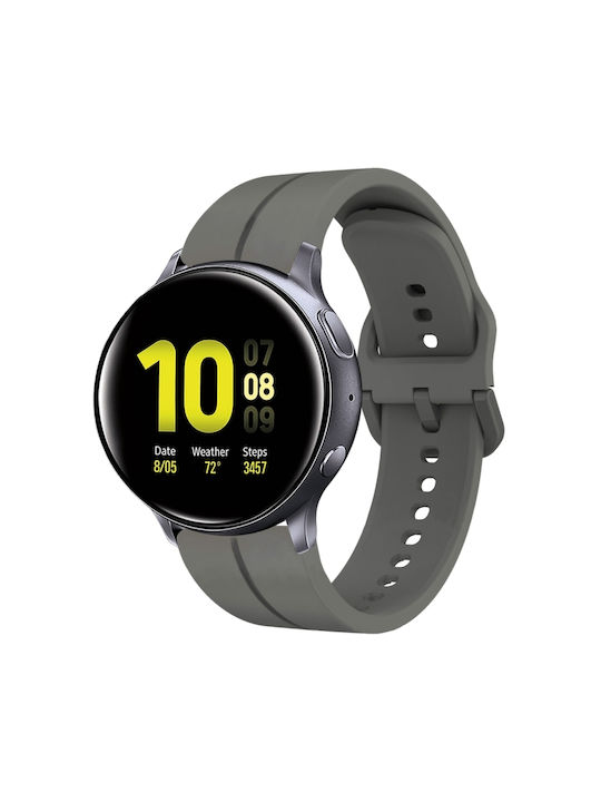 Samsung Galaxy Watch Active 2 44mm 20mm Силиконова Каишка За Часовник Тъмносивa