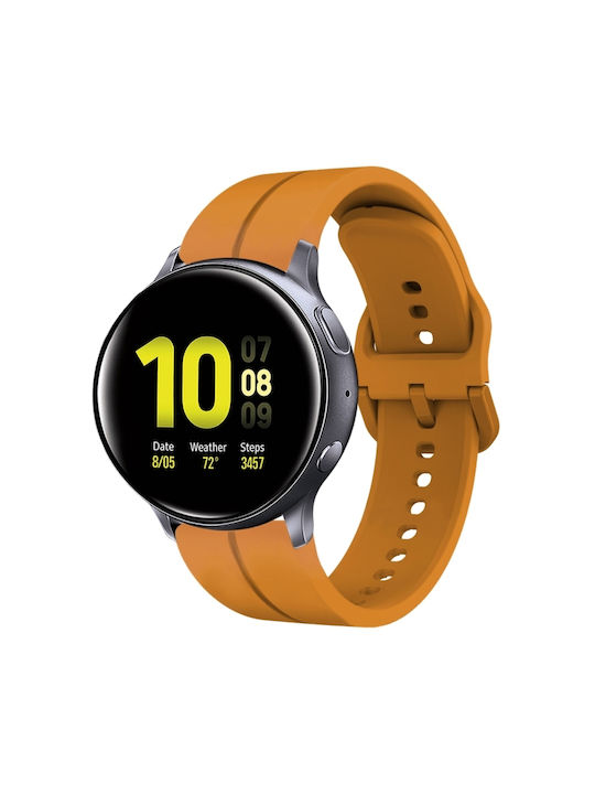 Samsung Galaxy Watch Active 2 40mm 20mm Loop Silicone Watch Band Amber Yellow