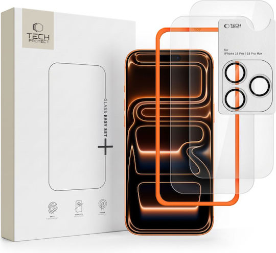 Защитно Стъкло За Екран И Камера Iphone 18 Pro Tech-protect Easy Set+ 3-Pack Clear