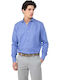 Dobby Long Sleeve Denim Shirt Blue