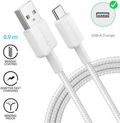 Anker Cablu de date cu încărcare rapidă 18w USB-A la USB-C împletit 480 Mbps 0.9m alb Anker Cablu de date cu încărcare rapidă 18w USB-A la USB-C împletit 480 Mbps 0.9m alb