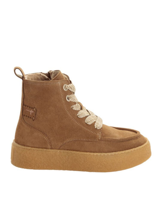 Tamaris Leder Damen Stiefeletten Beige