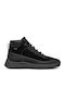 Leder Damen Stiefeletten Schwarz