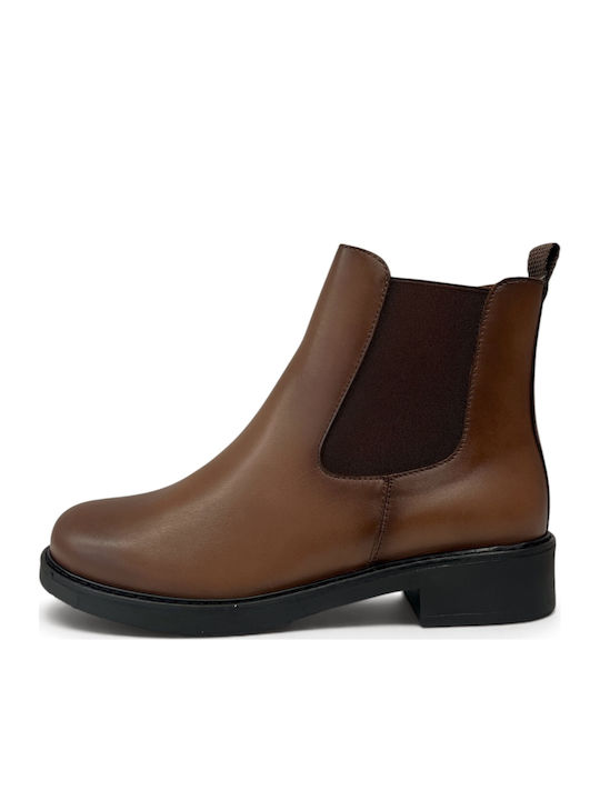 Ragazza Leder Damen Chelsea-Stiefel Tabac Braun