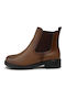 Leder Damen Chelsea-Stiefel Tabac Braun