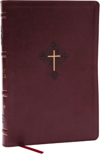 Rsv2ce, Thinline Large Print Catholic Bible, Crimson Leathersoft, Comfort Print - Thomas Nelson Publishers - Leather / Fine Binding