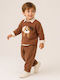 Kids Set with Pants Winter 3 Pieces Brown
