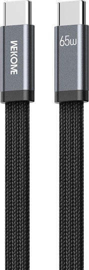 WK Geflochtenes USB Typ-C Kabel männlich - USB-C 65W PD Schwarz 1,2m 115052