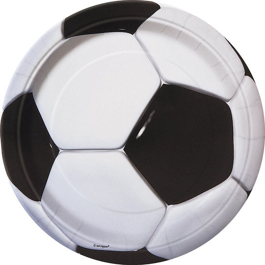 Party Large 3D Soccer Plates 23 Cm 8 Pieces 27305