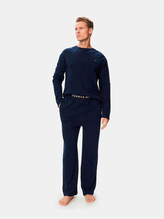 Tommy Hilfiger Καλοκαιρινό Ανδρικό Παντελόνι Πιτζάμας Βαμβακερό Carbon Navy