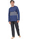 Dustin Winter Men's Cotton Pyjamas Blue Indigo