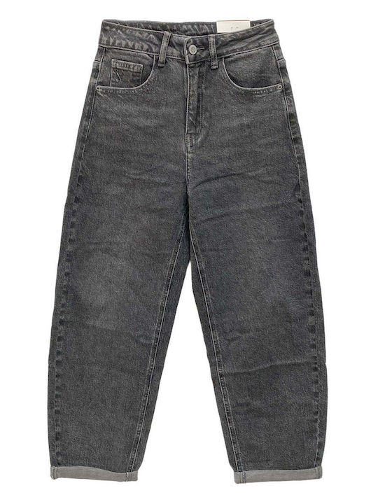 High Rise Women's Jean Pants in Mom Fit Grey