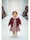 Kinderkleid Gestrickt Geprüft Burgundisch