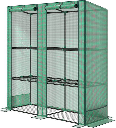 84H-241V00GN House Type Greenhouse with Shelves 1.44x0.48x1.52m