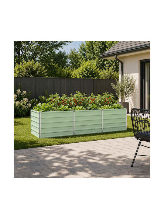 vidaXL Γλάστρα Μεταλλική Πράσινο 240x80x55εκ.