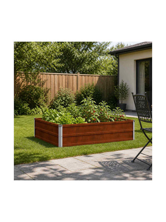 vidaXL Ghiveci De Flori Metalic Rusty 100x80x24cm