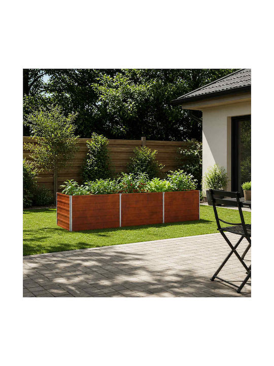vidaXL Γλάστρα Μεταλλική Rusty 240x80x55εκ.