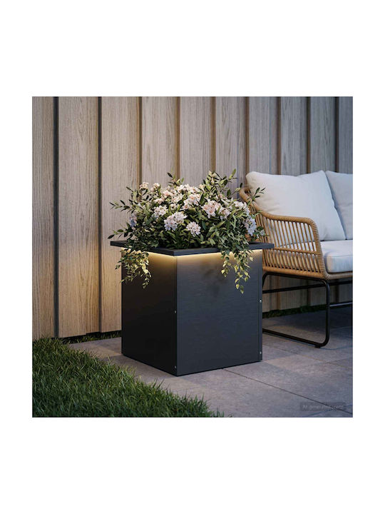 vidaXL Ζαρντινιέρα Μεταλλική Μαύρο 40x40x40εκ.