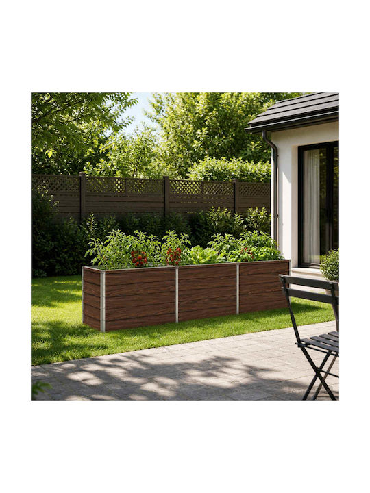 vidaXL Γλάστρα Μεταλλική Μαύρο 240x40x55εκ.