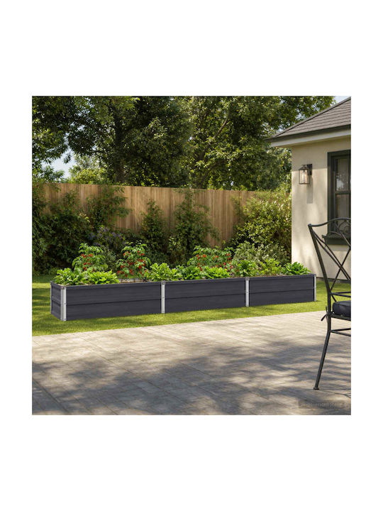 vidaXL Γλάστρα Μεταλλική Ανθρακί 240x40x24εκ.