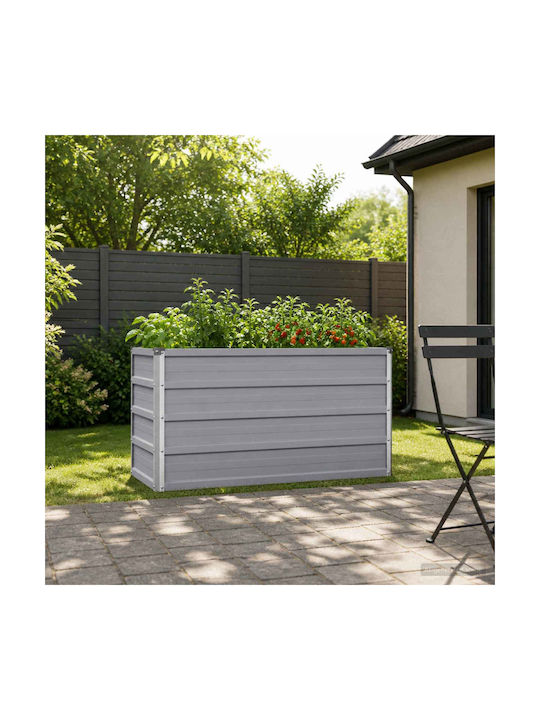 vidaXL Метална Саксия За Цветя Сив 100x40x55см